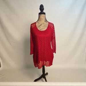 Indigo Soul Vibrant Red Top